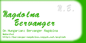 magdolna bervanger business card